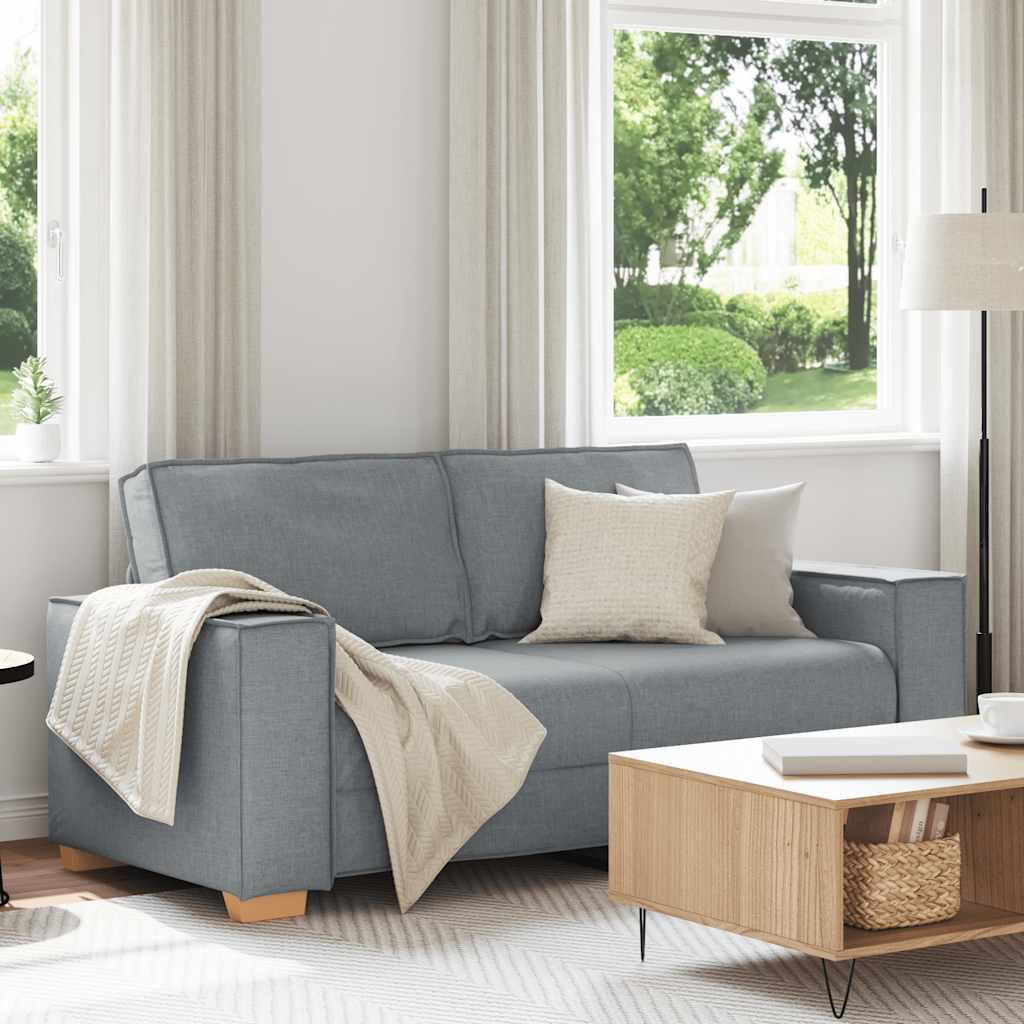 Sofá de 2 lugares cinza claro 180x78x84 cm tecido