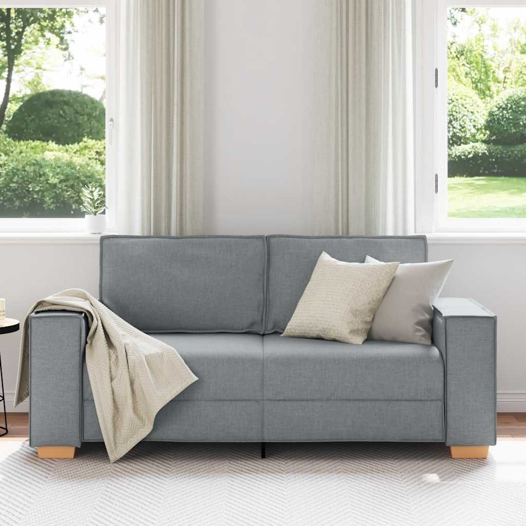 Sofá de 2 lugares cinza claro 180x78x84 cm tecido