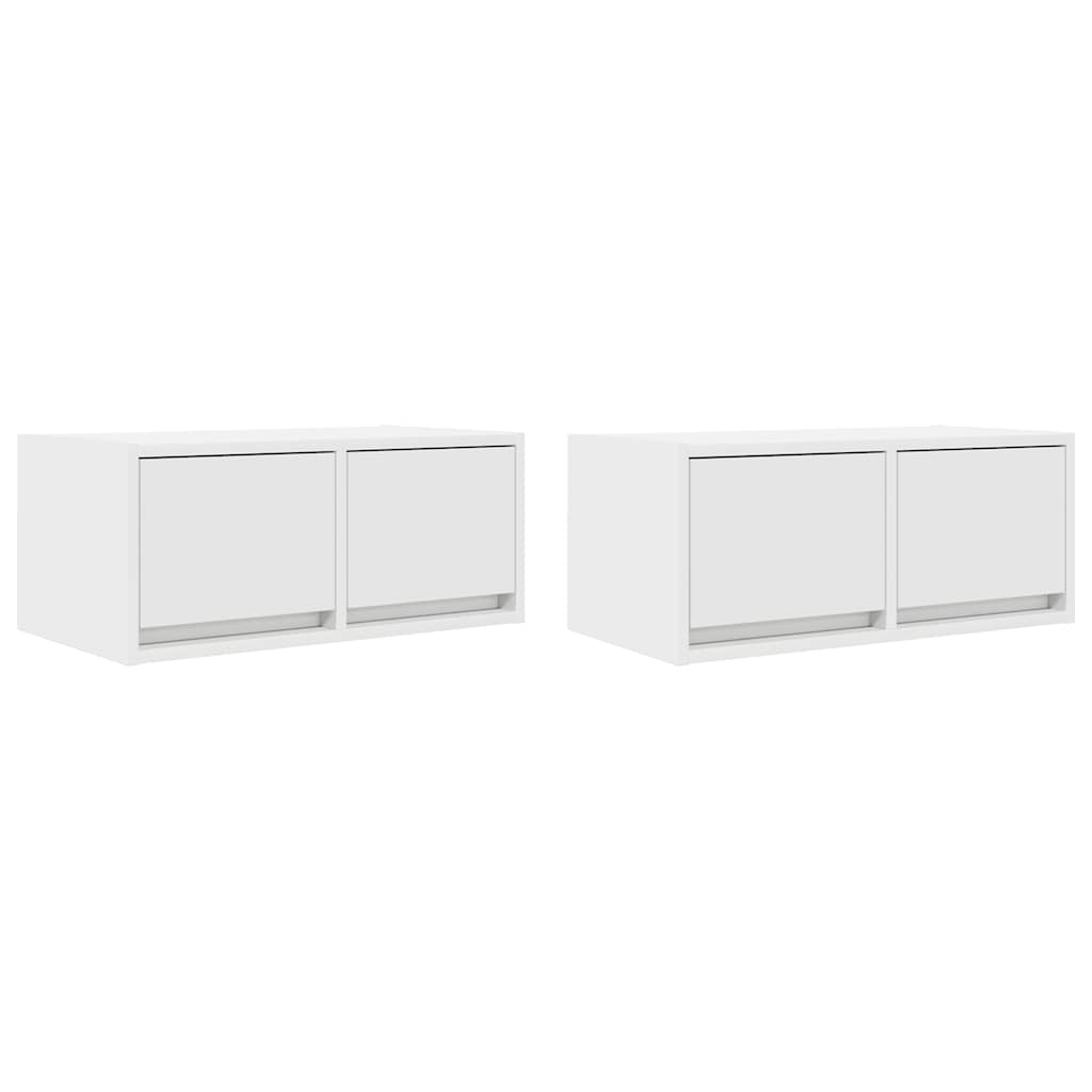 Móveis de TV 2 pcs 60x31x25,5 cm deriv. madeira branco