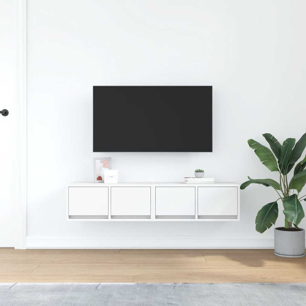 Móveis de TV 2 pcs 60x31x25,5 cm deriv. madeira branco