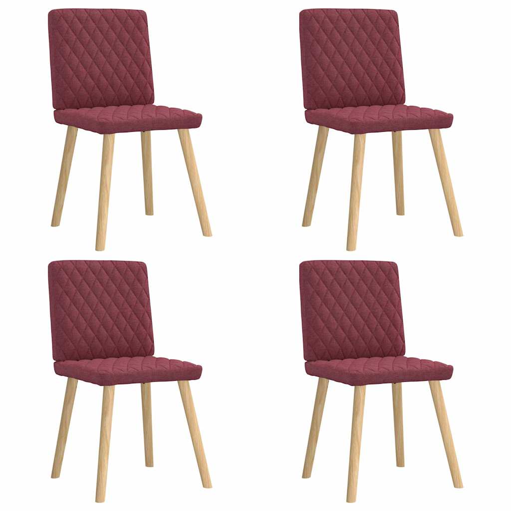 Cadeiras de jantar 4 pcs tecido vermelho tinto