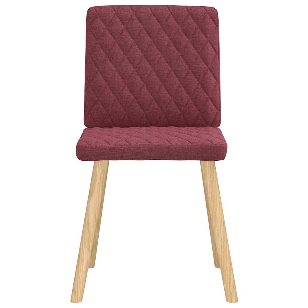 Cadeiras de jantar 4 pcs tecido vermelho tinto
