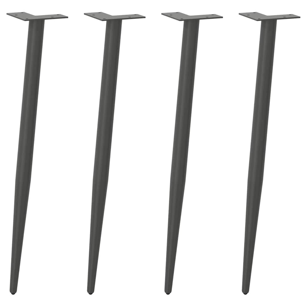 Pés de mesa de console formato cônico 4 peças antracite 72-73 cm aço