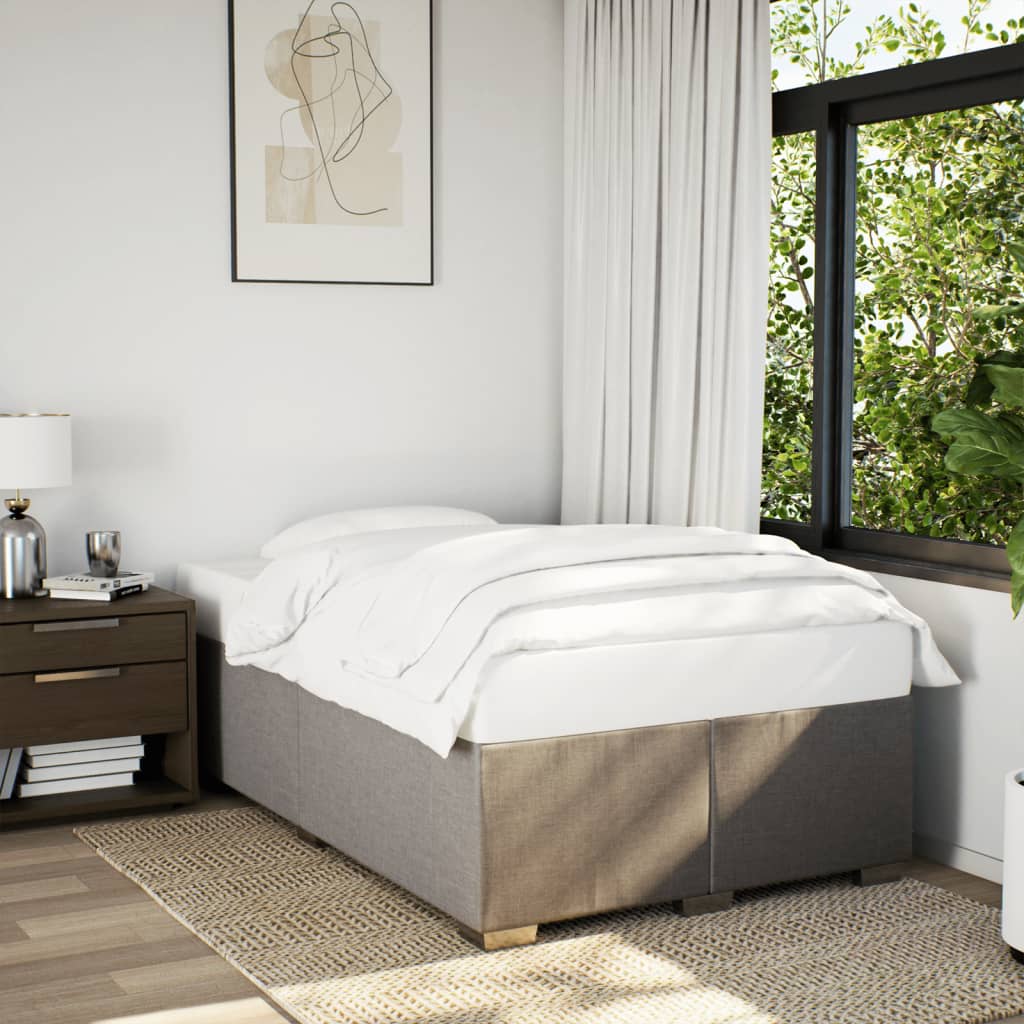 Cama com molas/colchão 120x200 cm tecido castanho-acinzentado