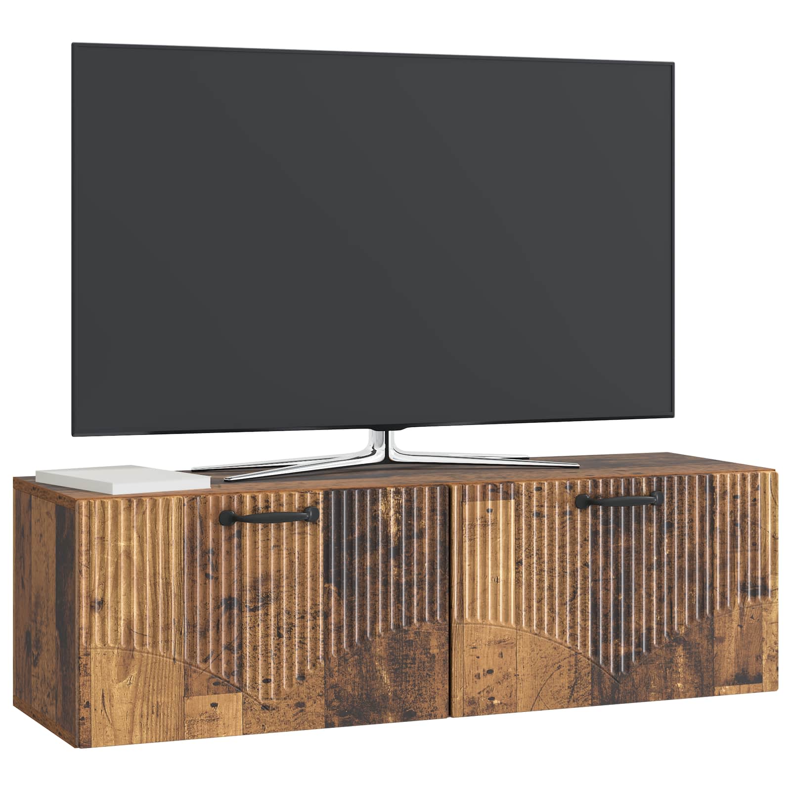 Gabinete de TV de parede madeira antiga 98 x 31 x 30 cm