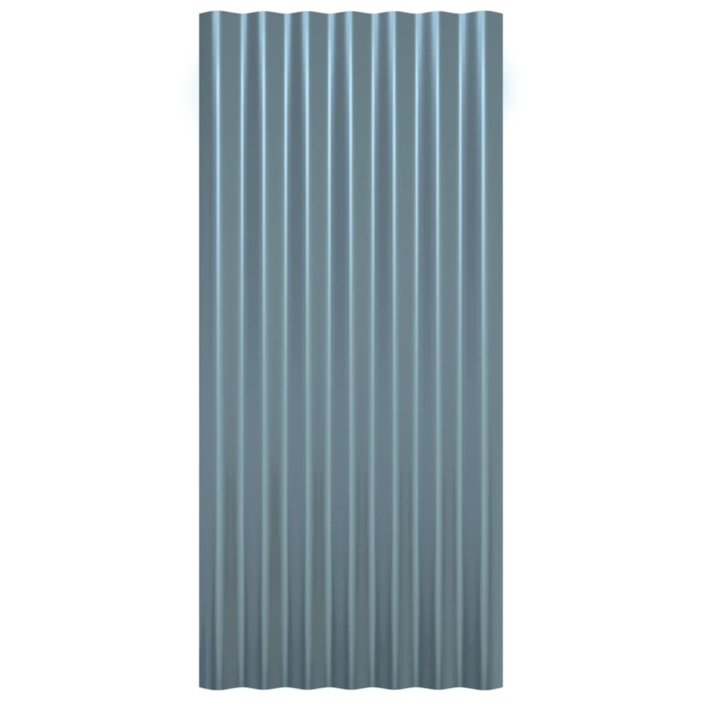 Painéis de telhado 12 pcs 80x36 cm aço galvanizado cinzento