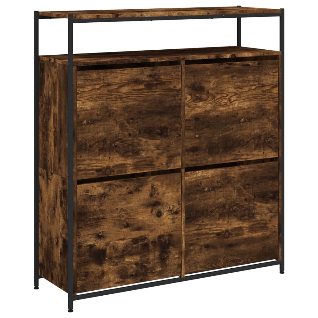 Sapateira c/ 4 gavetas articuladas 100x34x112cm carvalho fumado