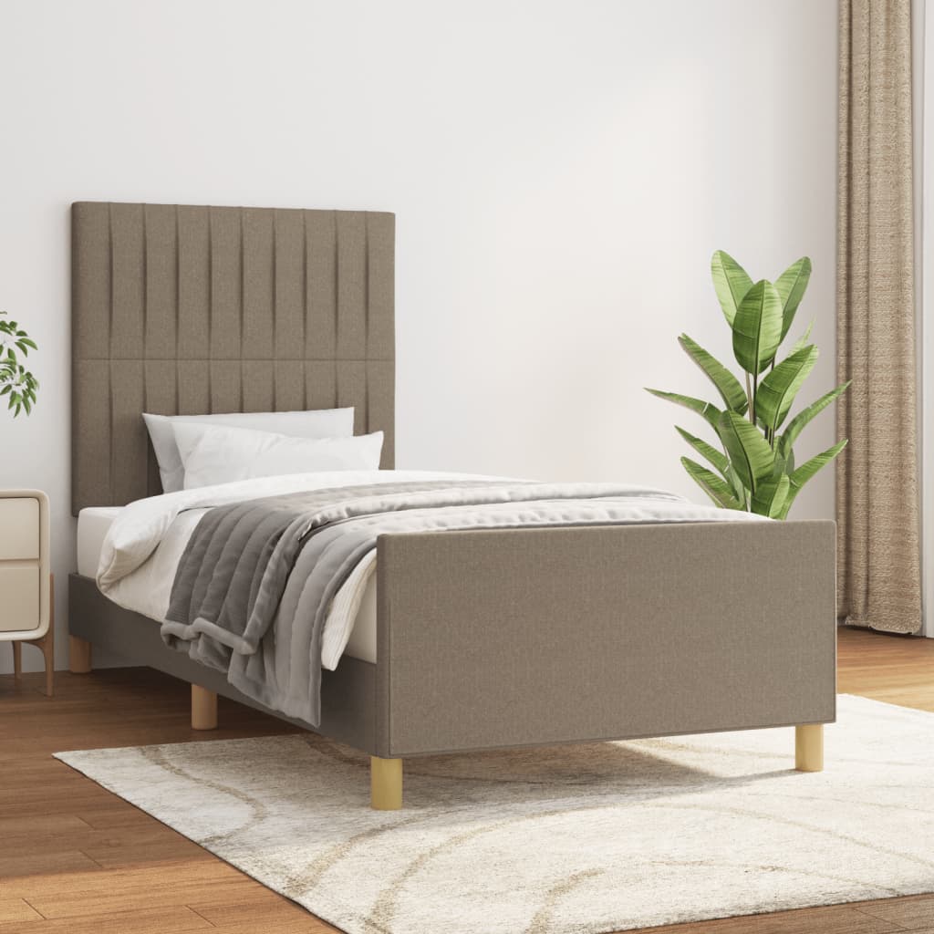 Estrutura de cama sem colchão 80x200 cm tecido cinzento