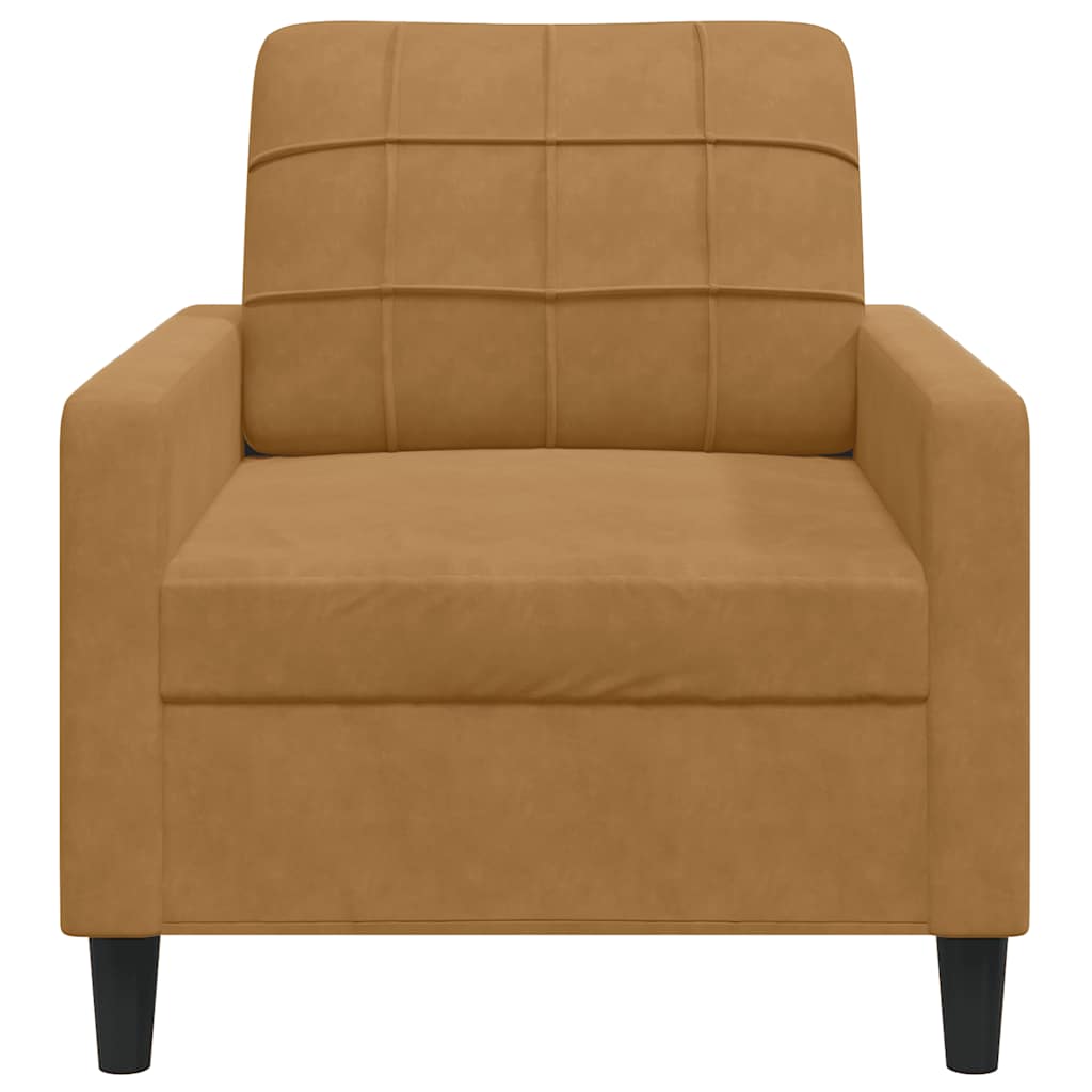 Poltrona 60 cm veludo castanho