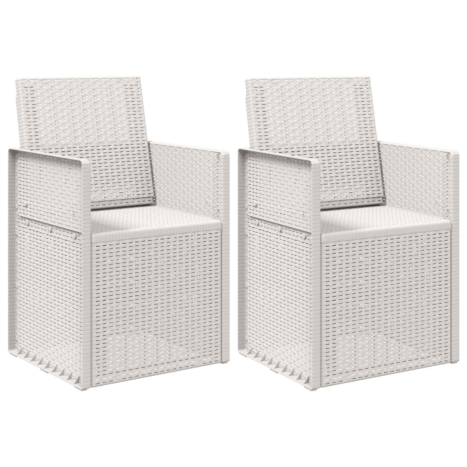 Cadeiras de jantar para jardim 2 unid. branco PP