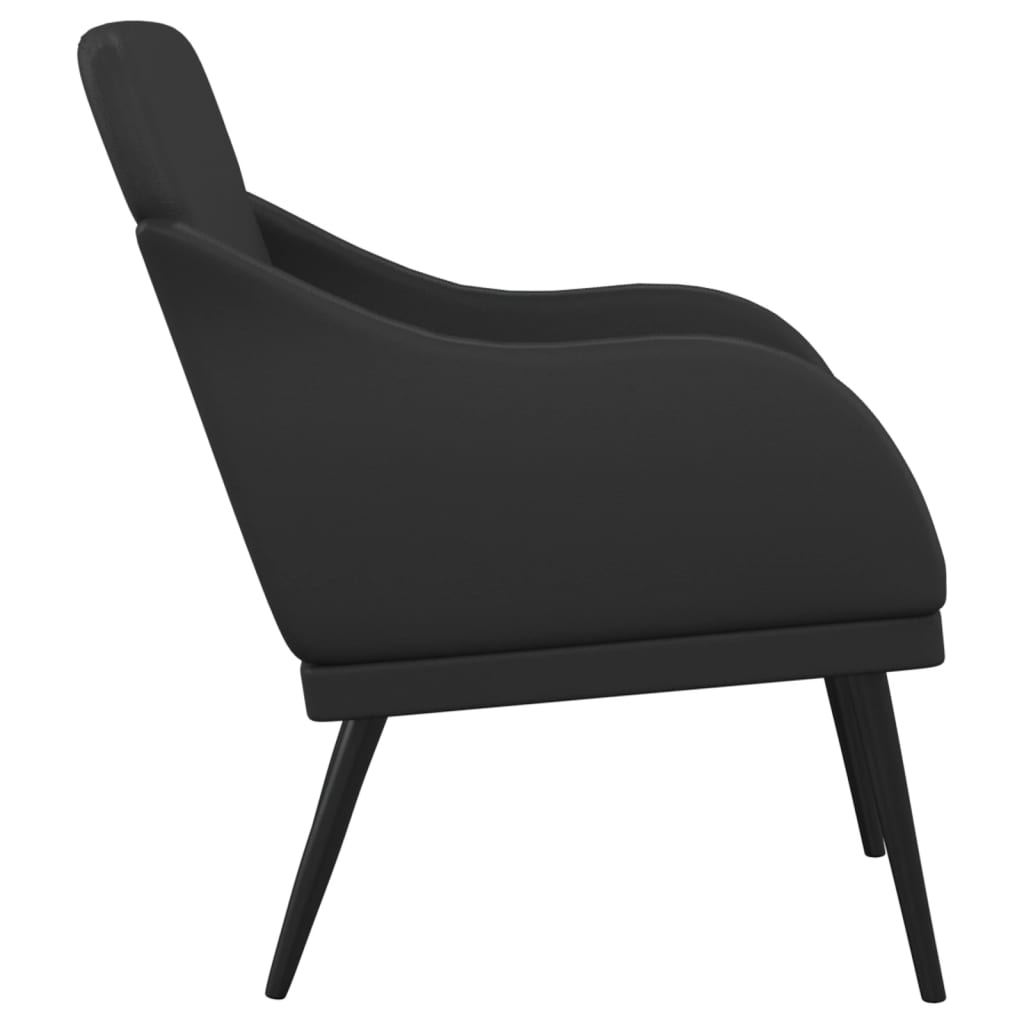 Cadeira com apoio de braços 63x76x80 cm couro artificial preto