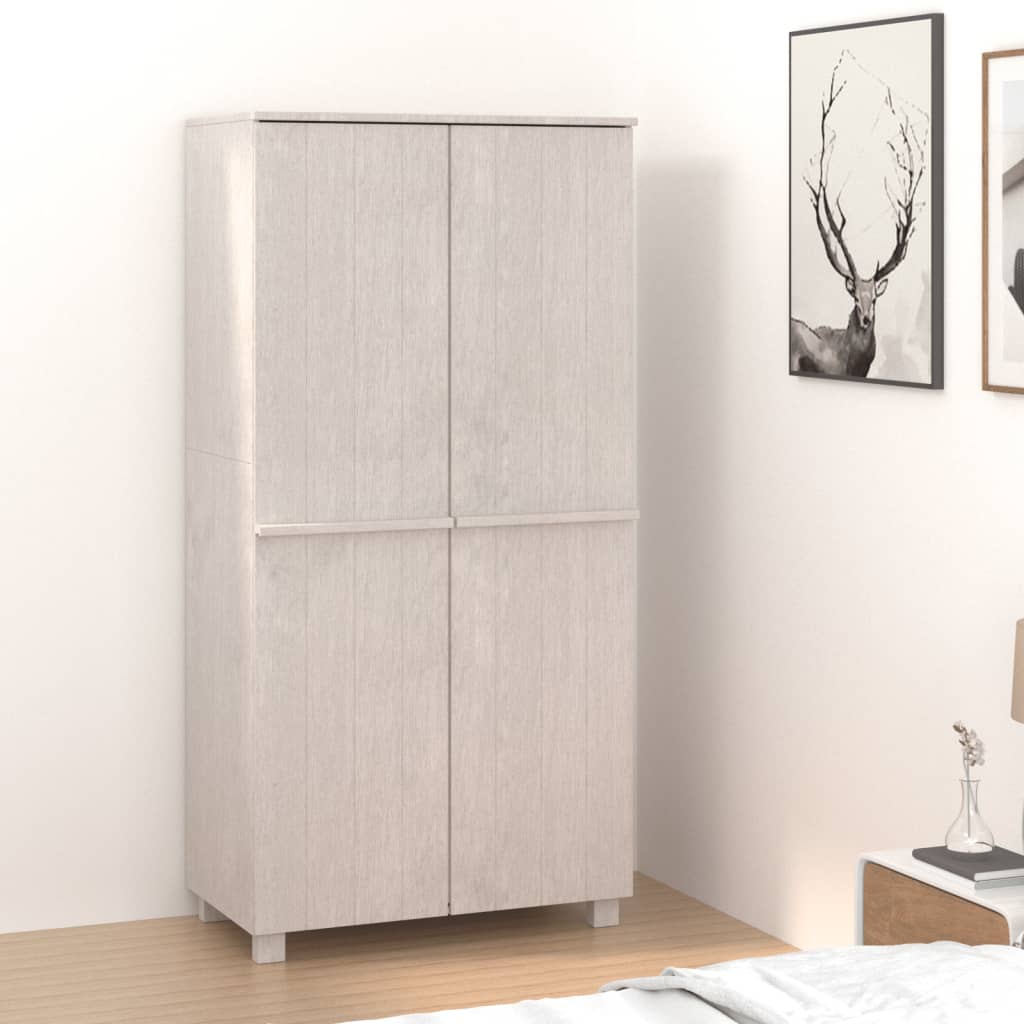 Roupeiro hamar 89x50x180 cm pinho maciço branco
