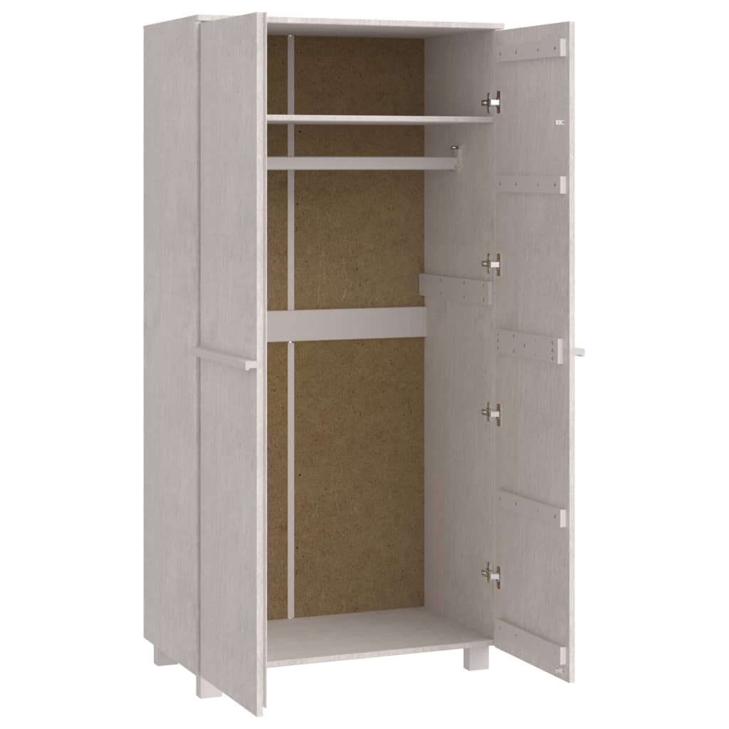 Roupeiro hamar 89x50x180 cm pinho maciço branco