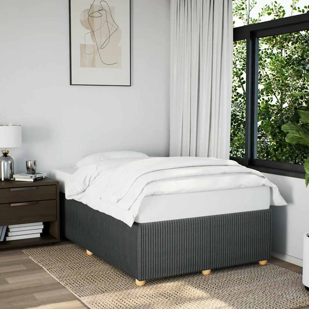 Estrutura de cama sem colchão 120x200 cm tecido cinzento-escuro