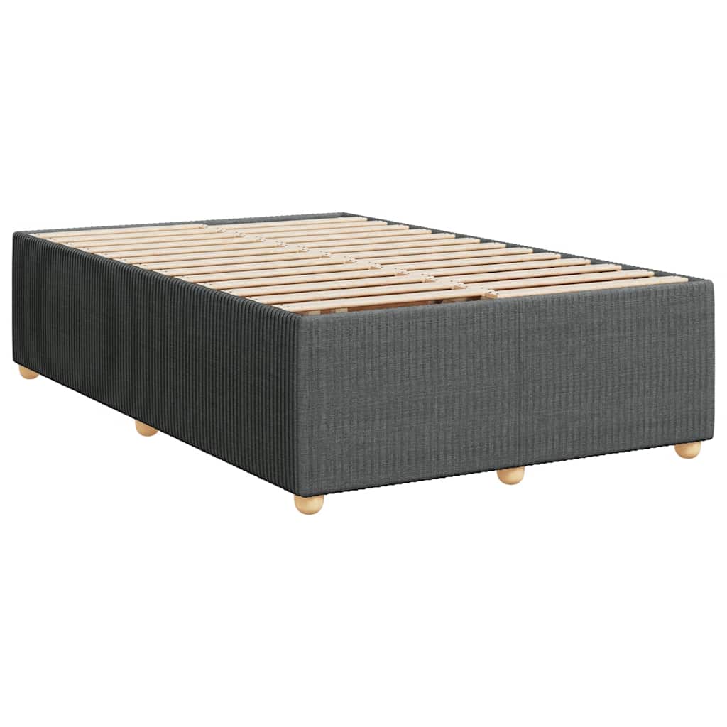 Estrutura de cama sem colchão 120x200 cm tecido cinzento-escuro
