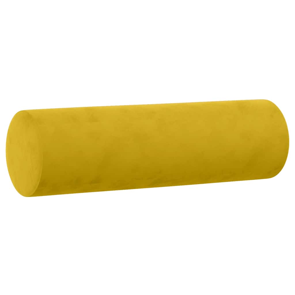 Almofadas decorativas 2 pcs ø15x50 cm veludo amarelo