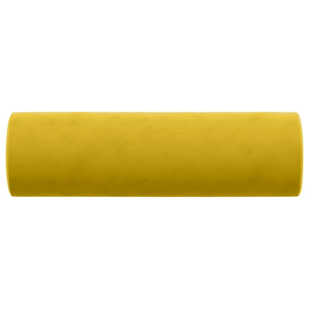 Almofadas decorativas 2 pcs ø15x50 cm veludo amarelo