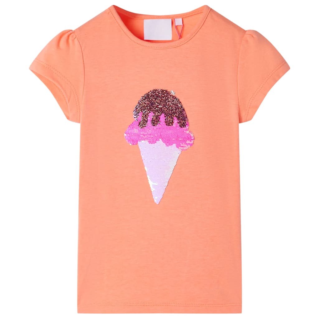 T-shirt para criança laranja-néon 104