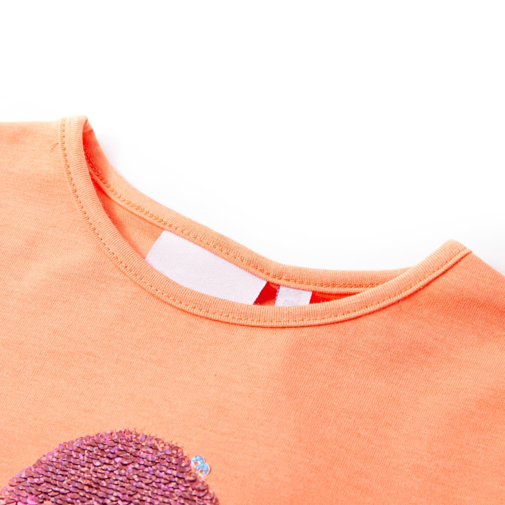 T-shirt para criança laranja-néon 104