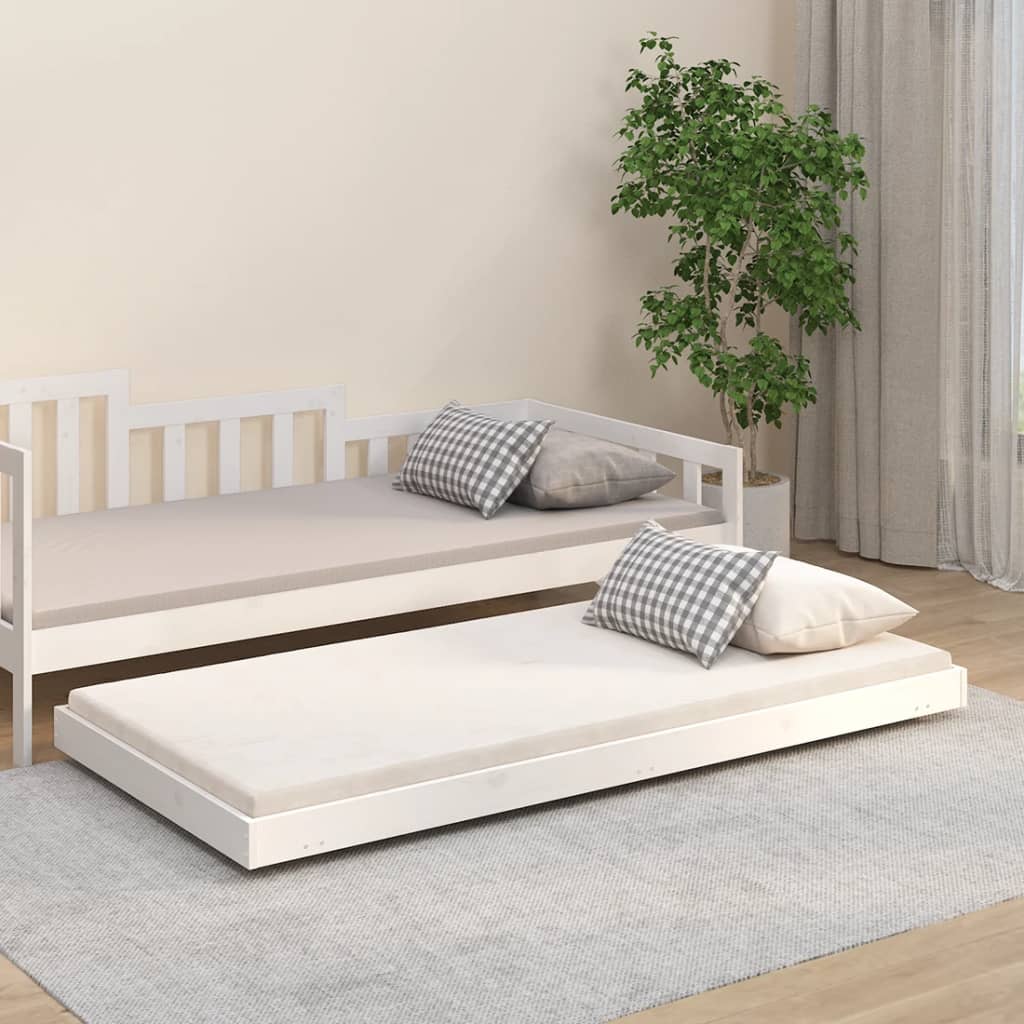 Cama sem colchão 75x190 cm madeira de pinho maciça branco