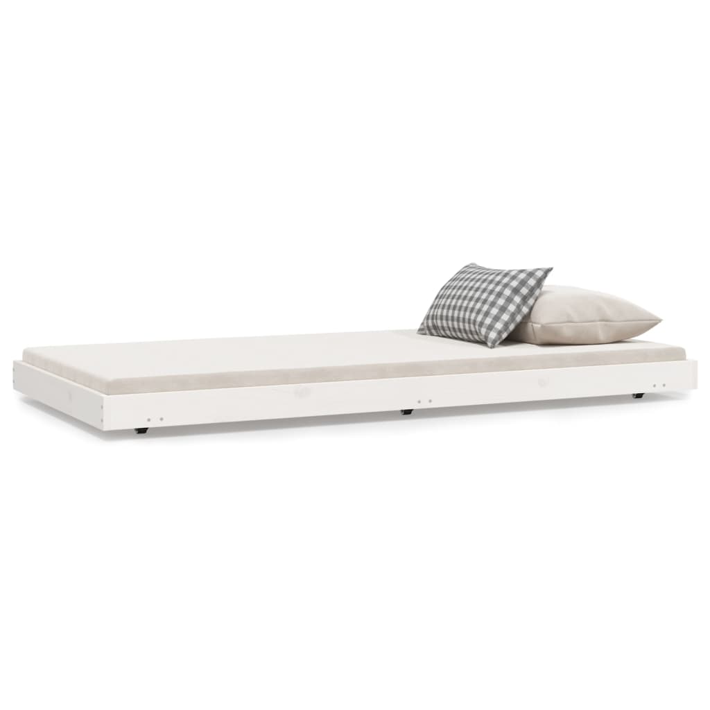 Cama sem colchão 75x190 cm madeira de pinho maciça branco