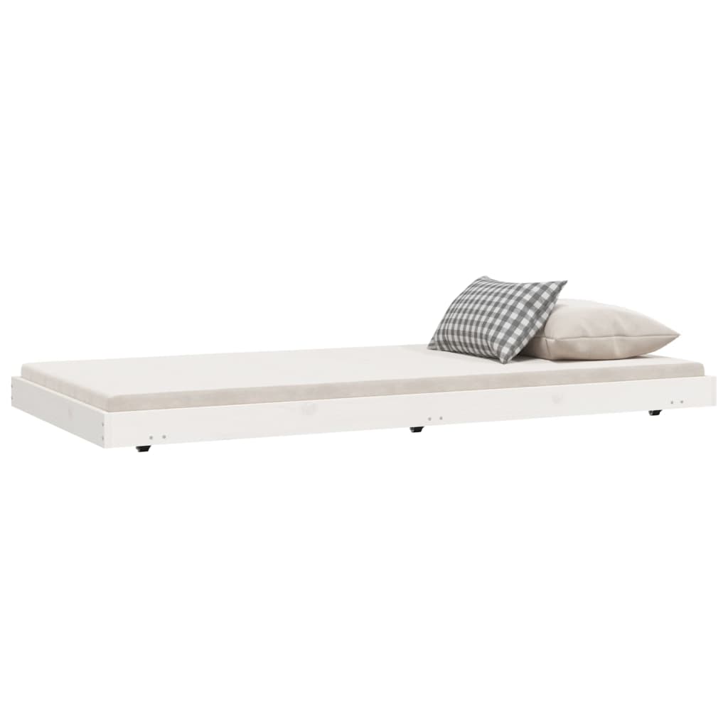 Cama sem colchão 75x190 cm madeira de pinho maciça branco