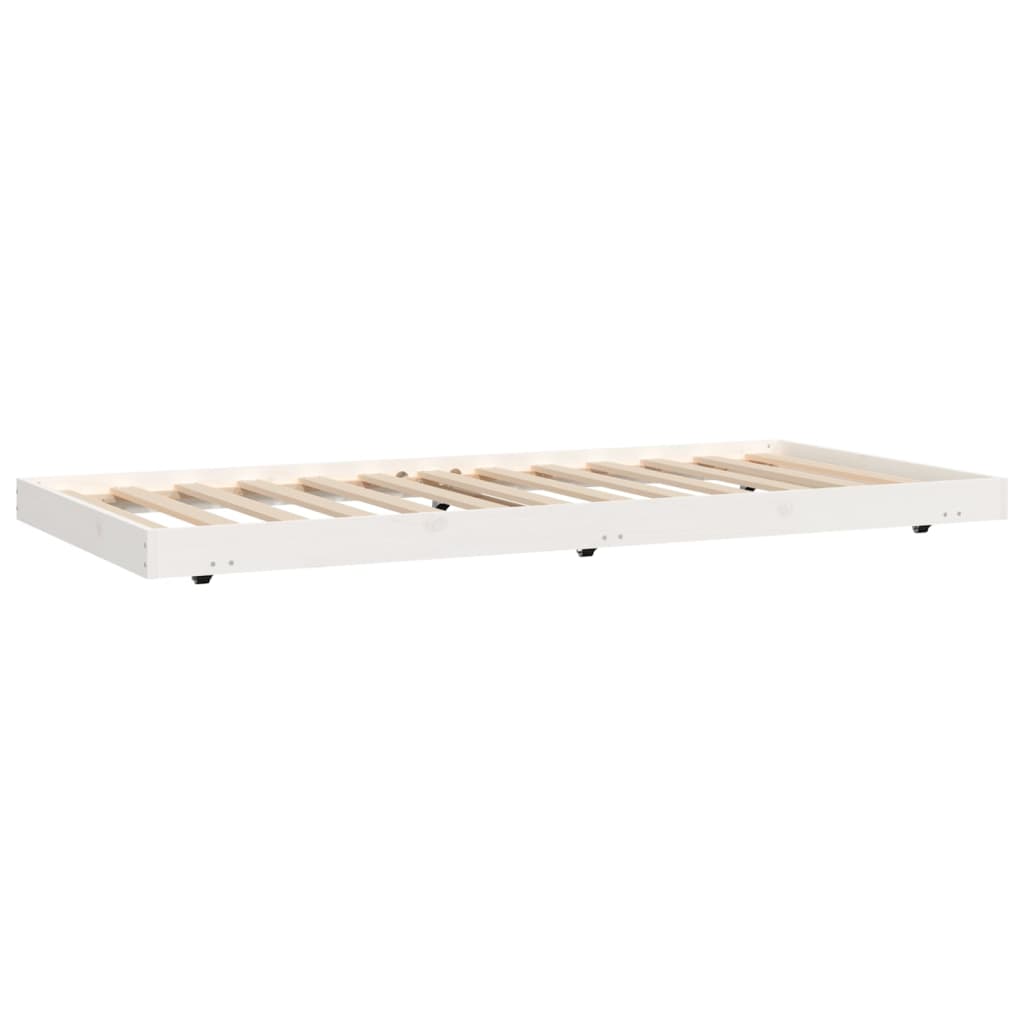 Cama sem colchão 75x190 cm madeira de pinho maciça branco