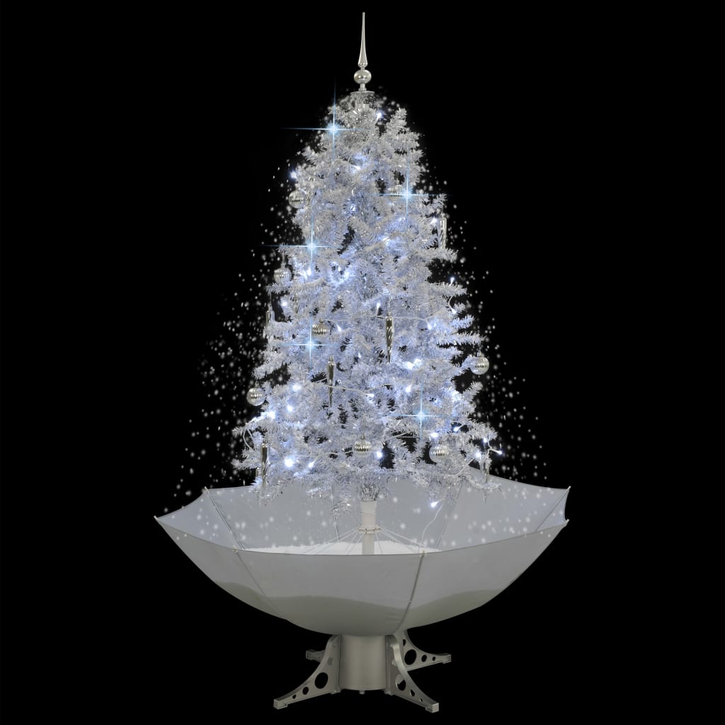 Árvore de natal c/ neve base formato guarda-chuva 170 cm branco