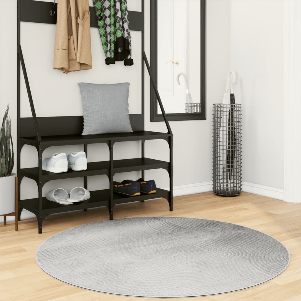Tapete de pelo curto iza visual escandinavo ø 120 cm cinzento