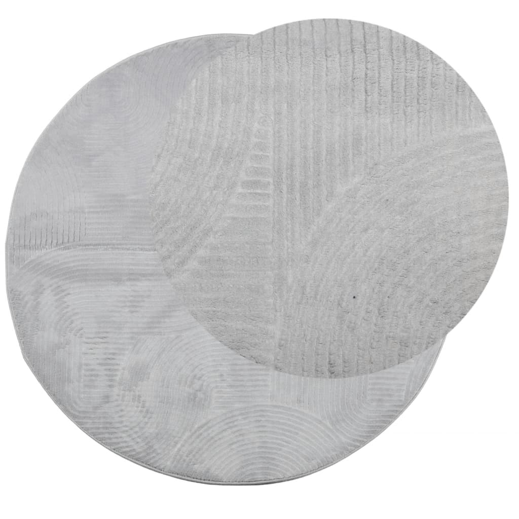 Tapete de pelo curto iza visual escandinavo ø 120 cm cinzento