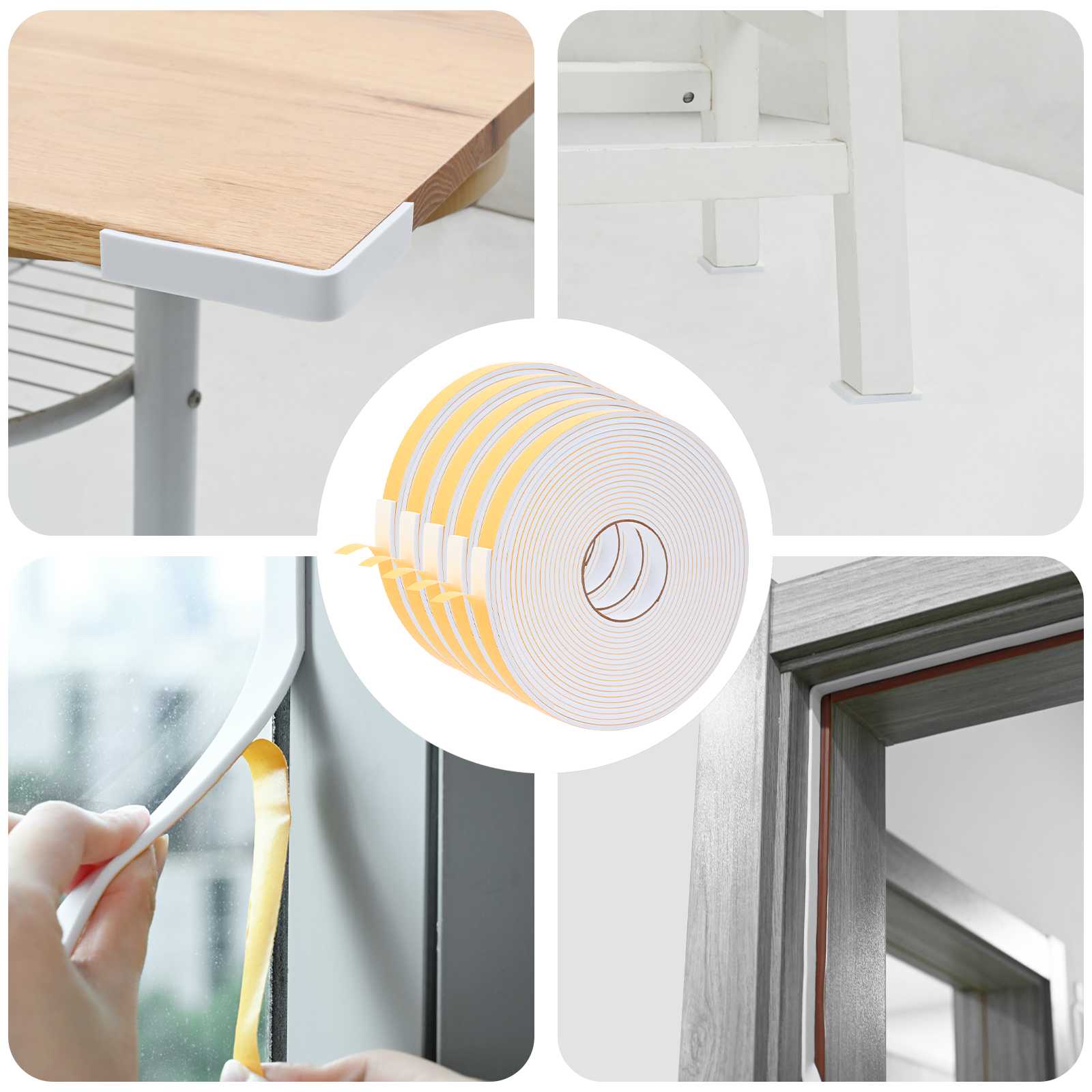 Fita de espuma autoadesiva 5 unid. branco 20mm x 10m espuma cr