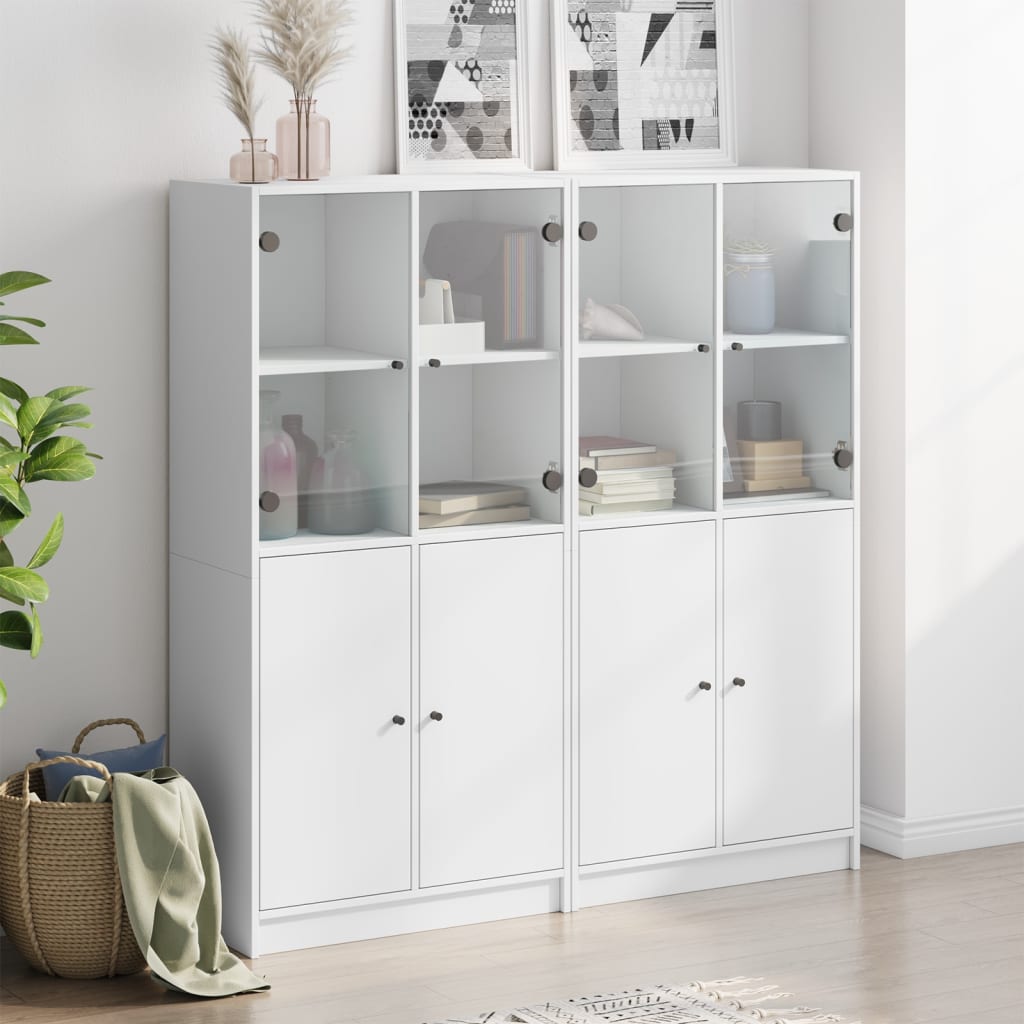 Estante c/ portas 136x37x142 cm derivados de madeira branco