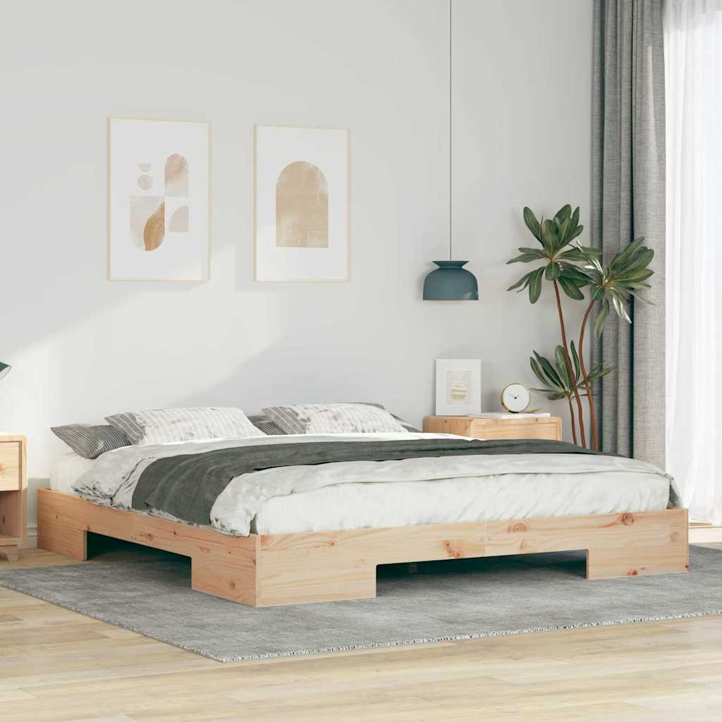 Estrutura da cama castanho 200 x 200 cm