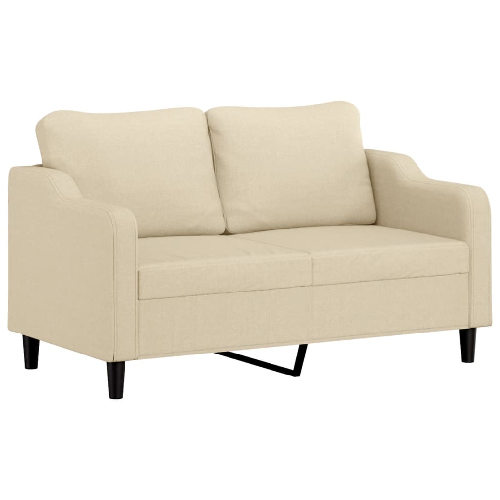 2 Pcs conjunto de sofás com almofadas tecido cor creme