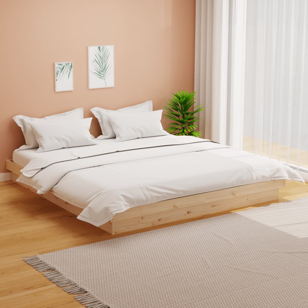 Estrutura de cama sem colchão 160x200 cm madeira maciça