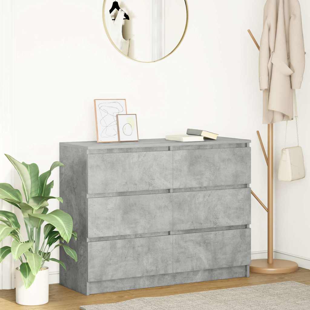 Aparador 100x35x76 cm derivados de madeira cinzento cimento