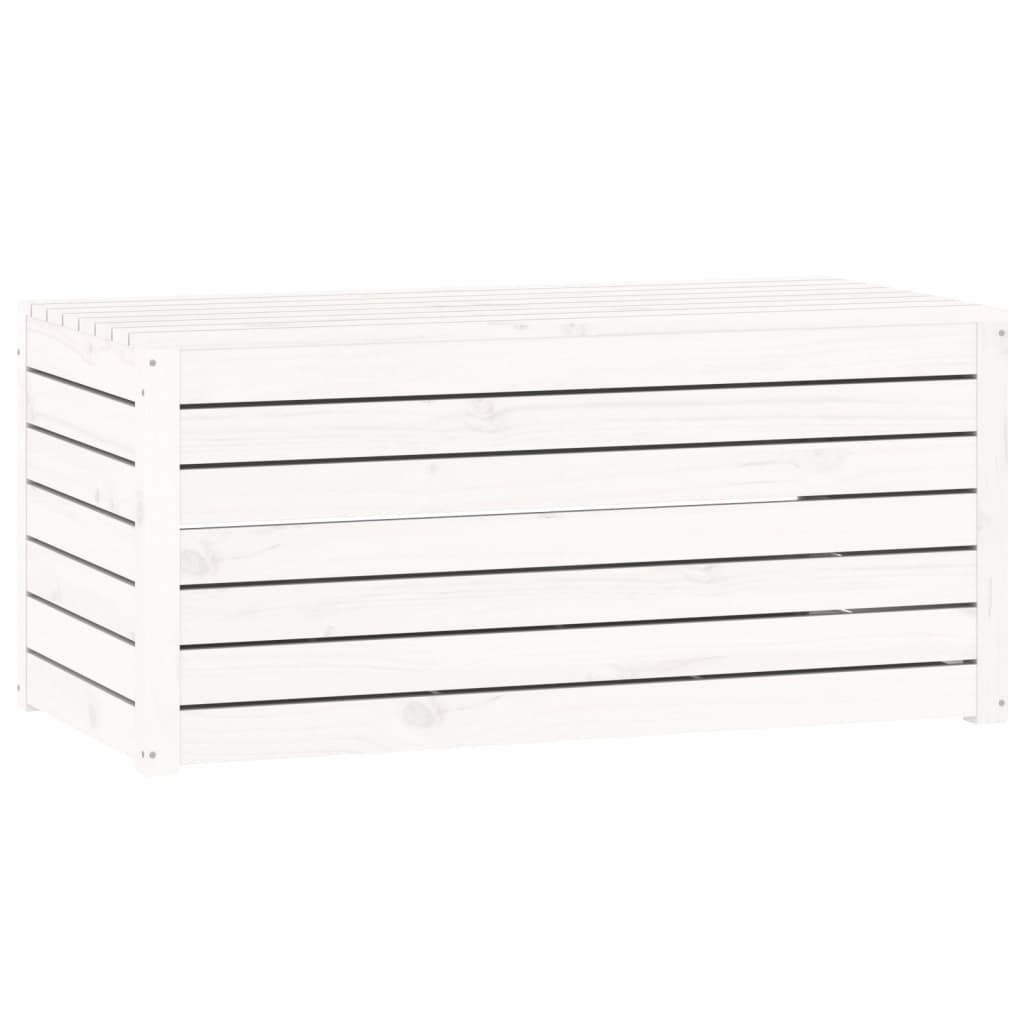 Caixa de jardim 101x50,5x46,5 cm madeira de pinho maciça branco