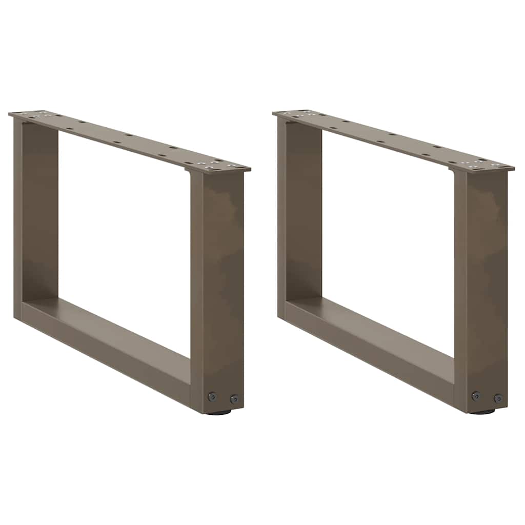 Pés para mesa de centro em formato de u, 2 peças, aço natural, 60x(30-31) cm, aço
