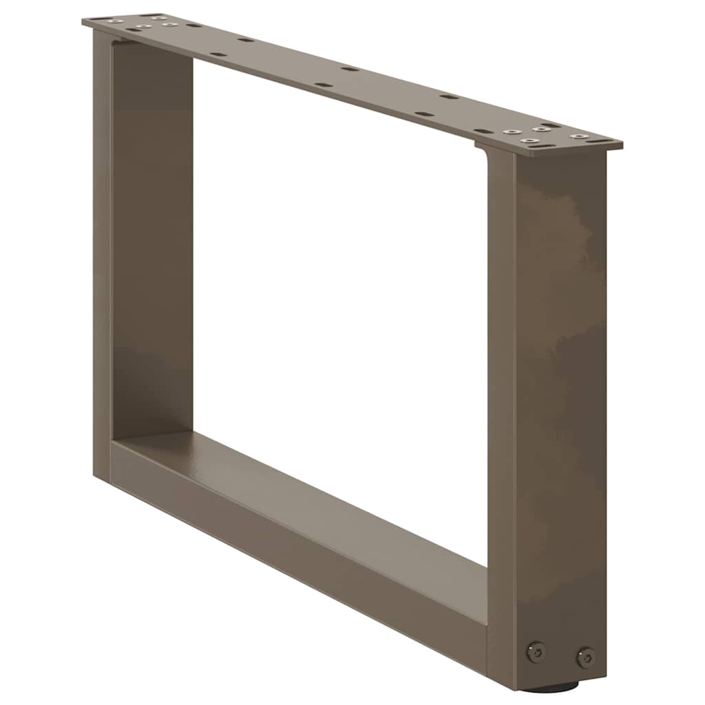 Pés para mesa de centro em formato de u, 2 peças, aço natural, 60x(30-31) cm, aço