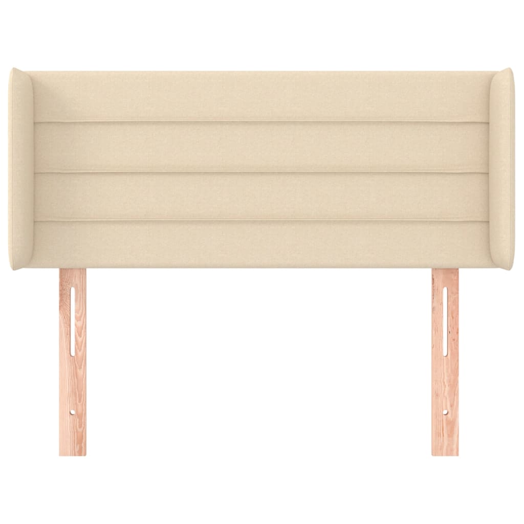 Cabeceira de cama c/ abas tecido 93x16x78/88 cm creme