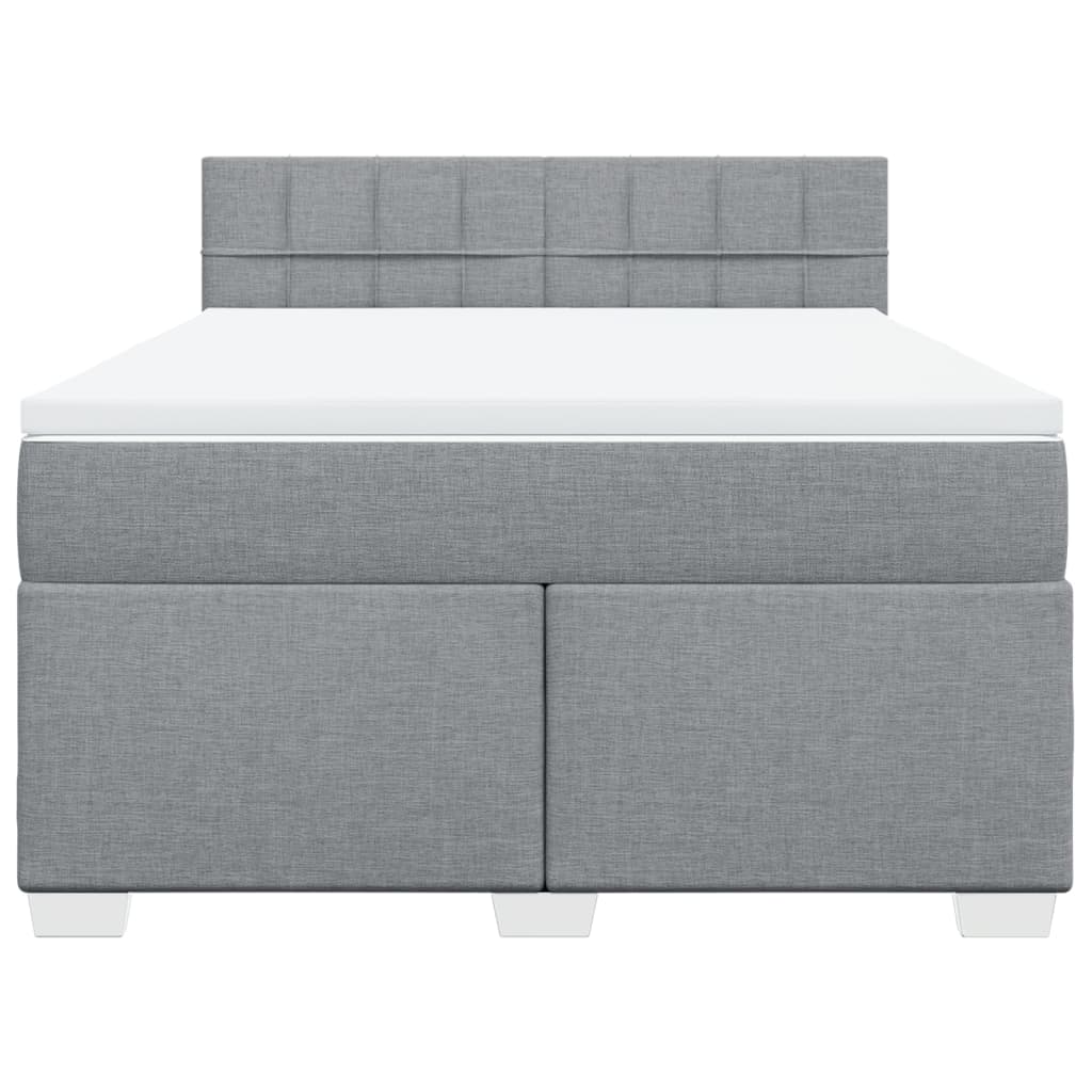 Cama com molas/colchão 140x200 cm tecido cinzento-claro
