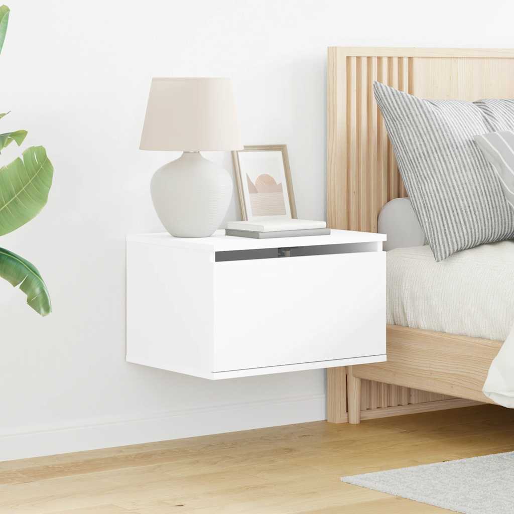 Mesa de cabeceira de parede com luzes LED branco