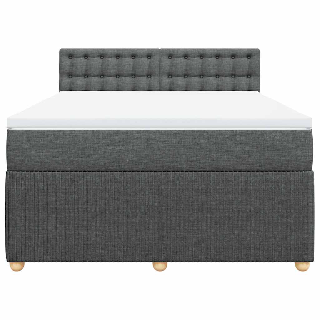 Cama com molas/colchão 140x190 cm tecido cinzento-escuro