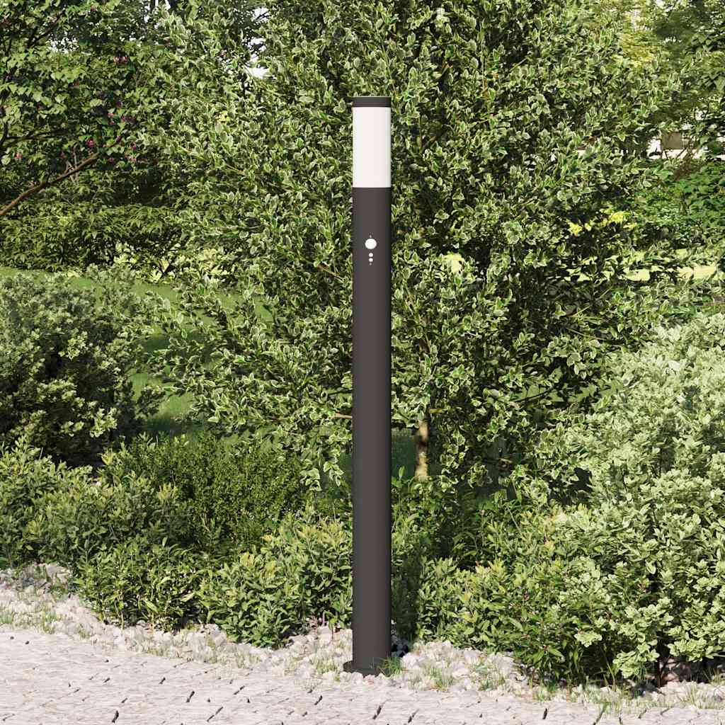 Luminária de poste com sensor, 110 cm, aço inoxidável, IP44