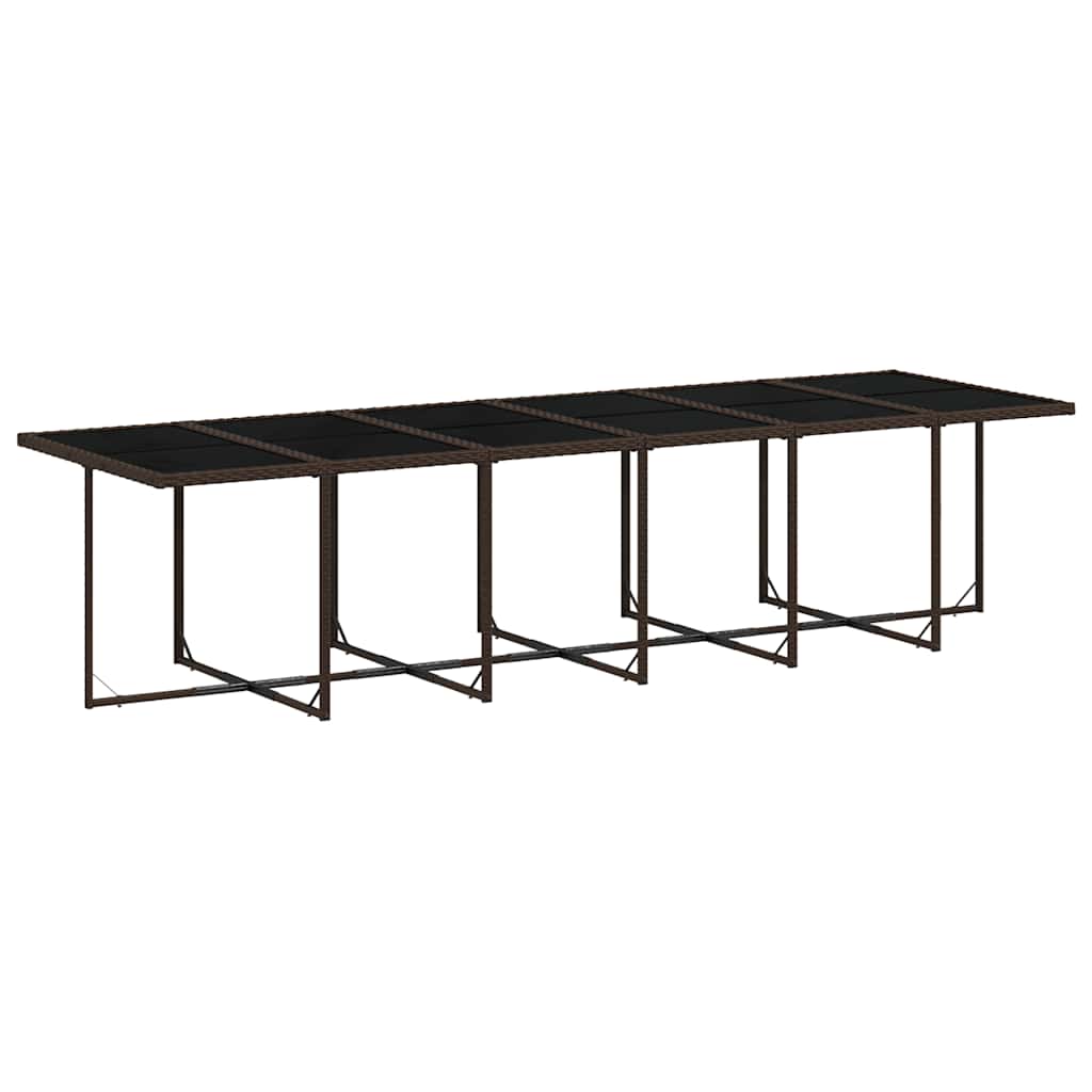 17 Pcs conjunto jantar p/ jardim c/ almofadões vime PE castanho