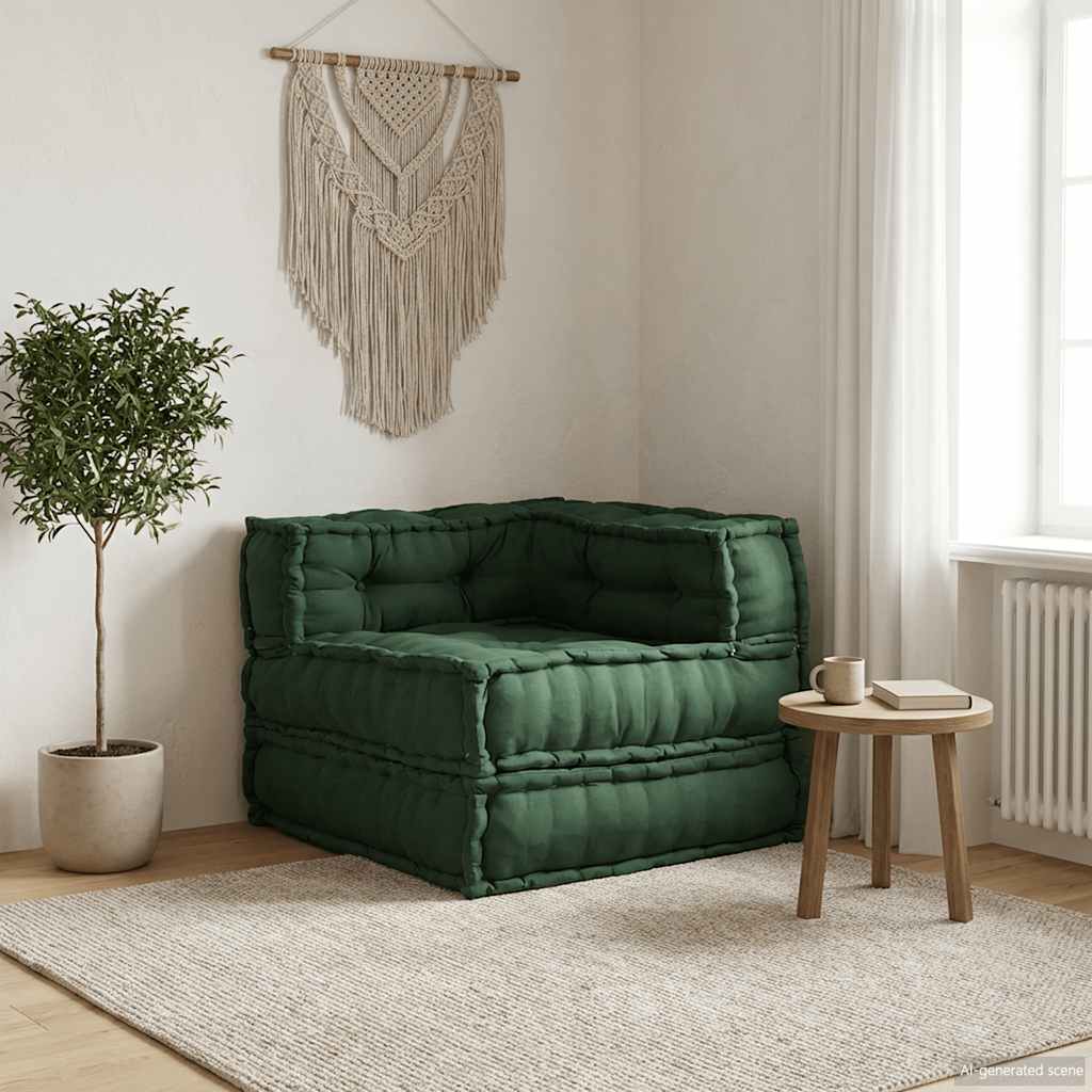 Unidade de sofá modular 70x70x54 cm tecido verde