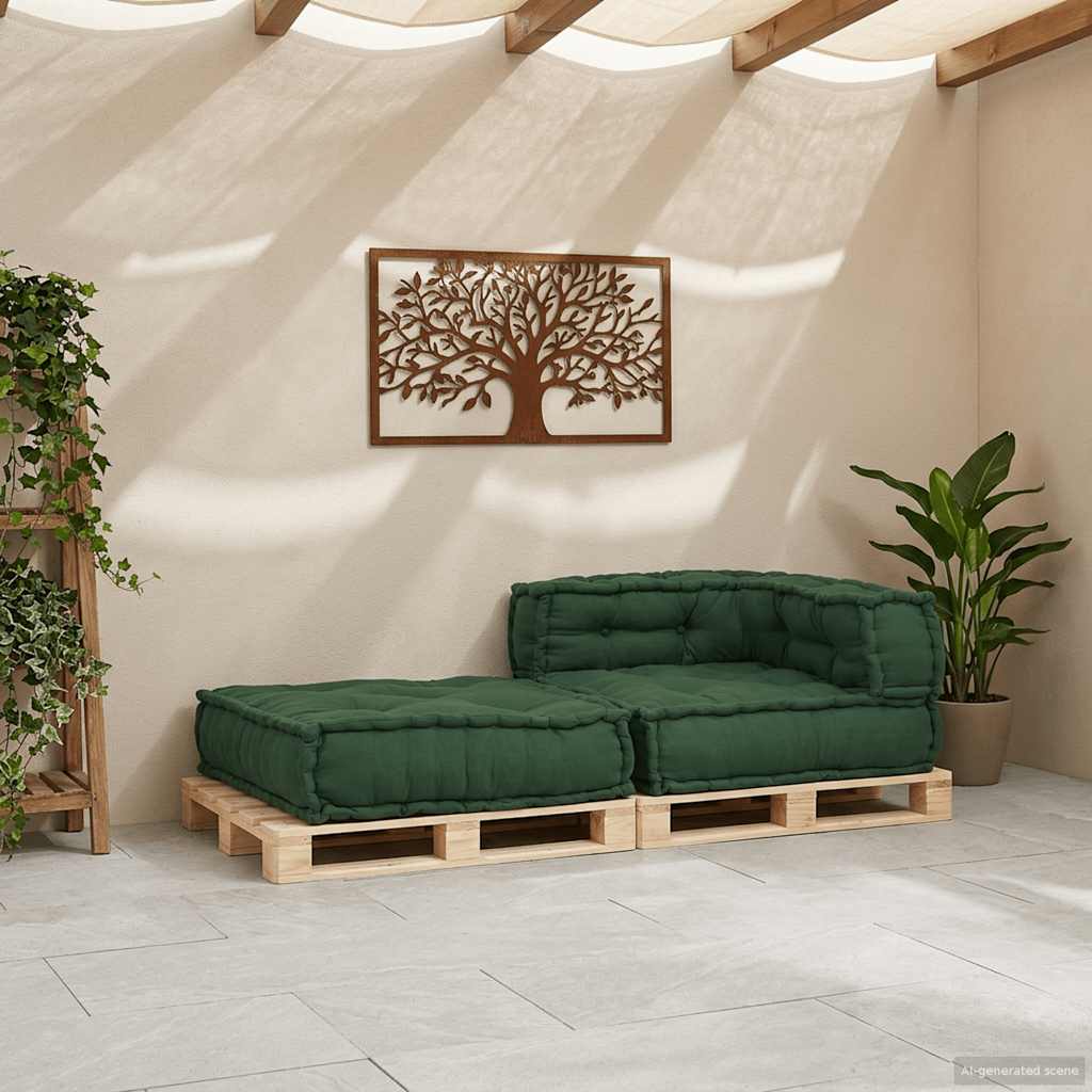 Unidade de sofá modular 70x70x54 cm tecido verde