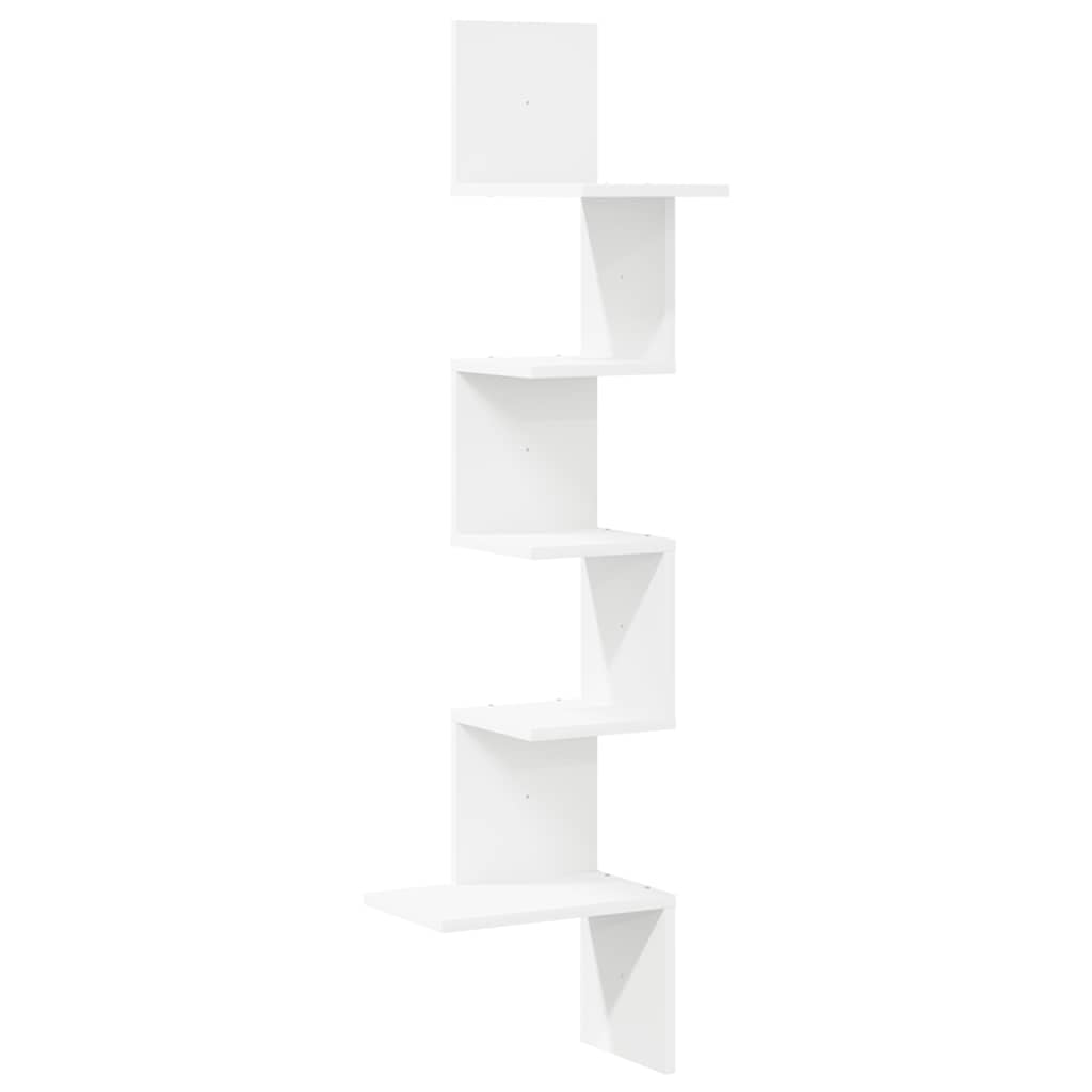 Estante de canto p/ parede contraplacado 32x32x127,5 cm branco