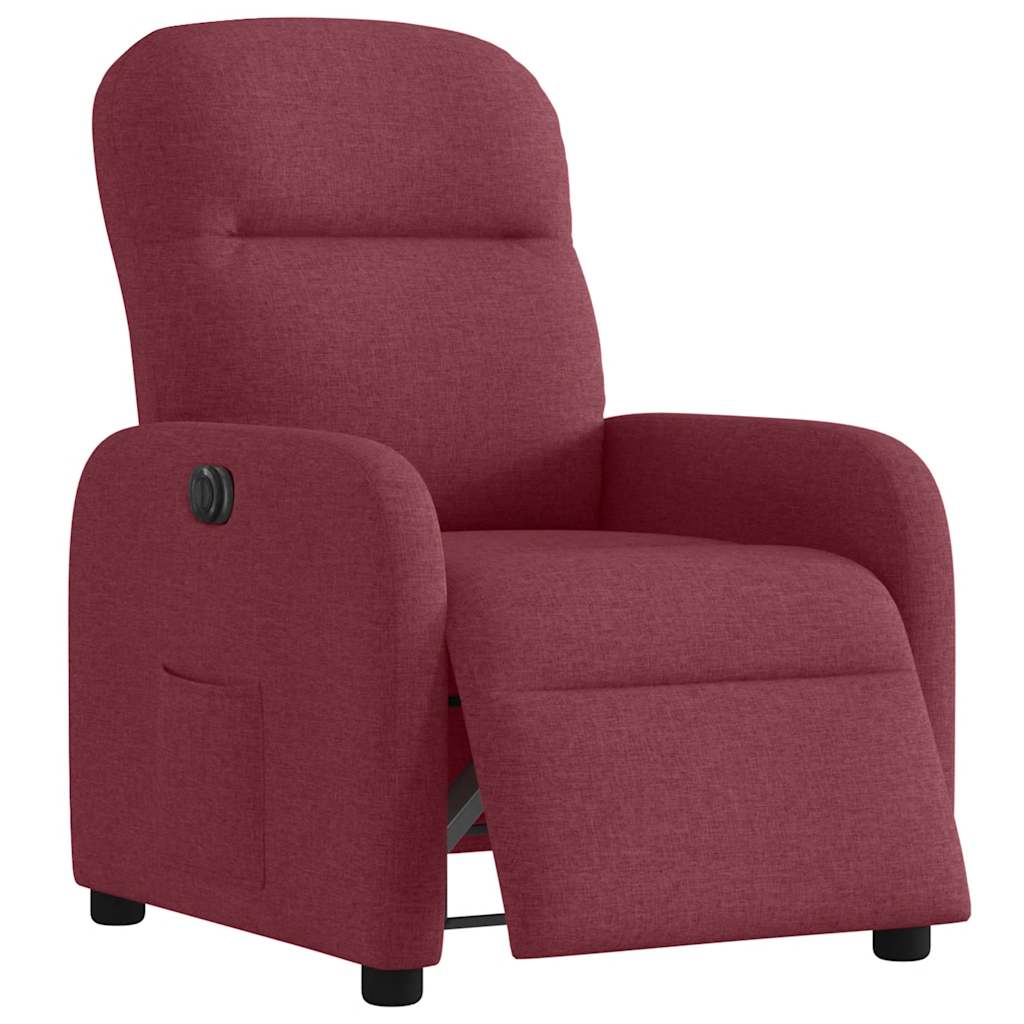 Poltrona elétrica reclinável tecido vermelho tinto