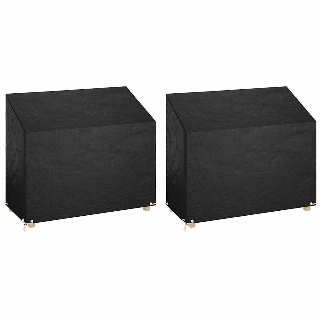 Capas p/ banco jardim 2 pcs 8 ilhós 160x70x70/88 cm polietileno